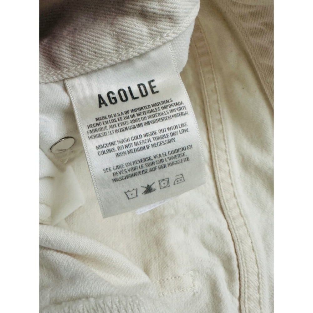 AGOLDE Remy Jean Off White High Rise‎ Straight Leg Denim Ivory Size 31 - Picture 7 of 8